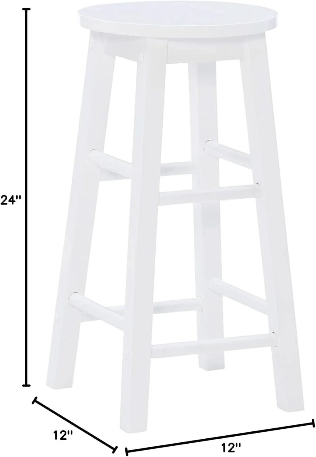 Zeke White 24 Inch Counter Stool Modern Kitchen Seating from PriceLows™