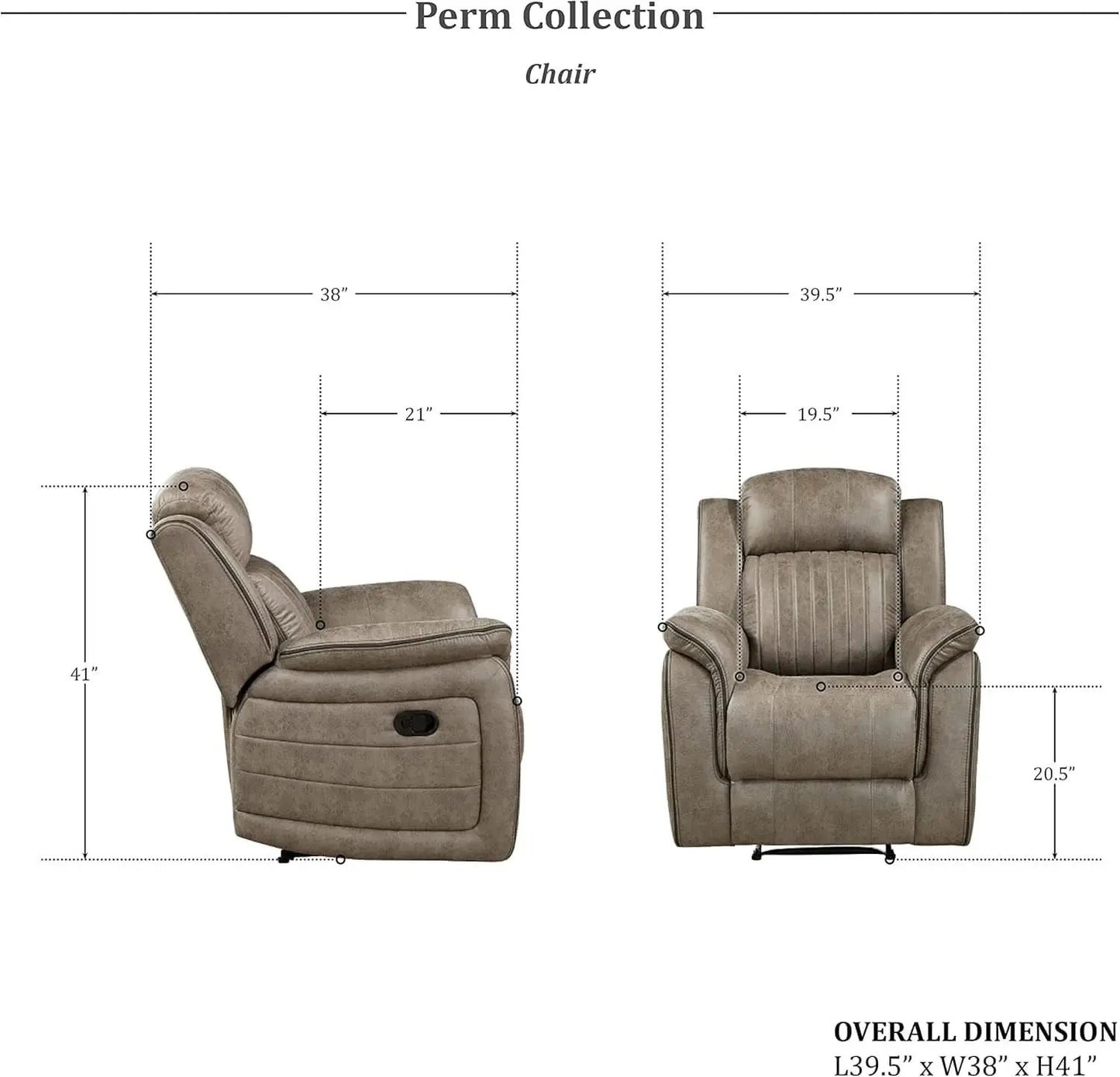 Sandy Brown Microfiber 3 Piece Reclining Living Room Set from PriceLows™