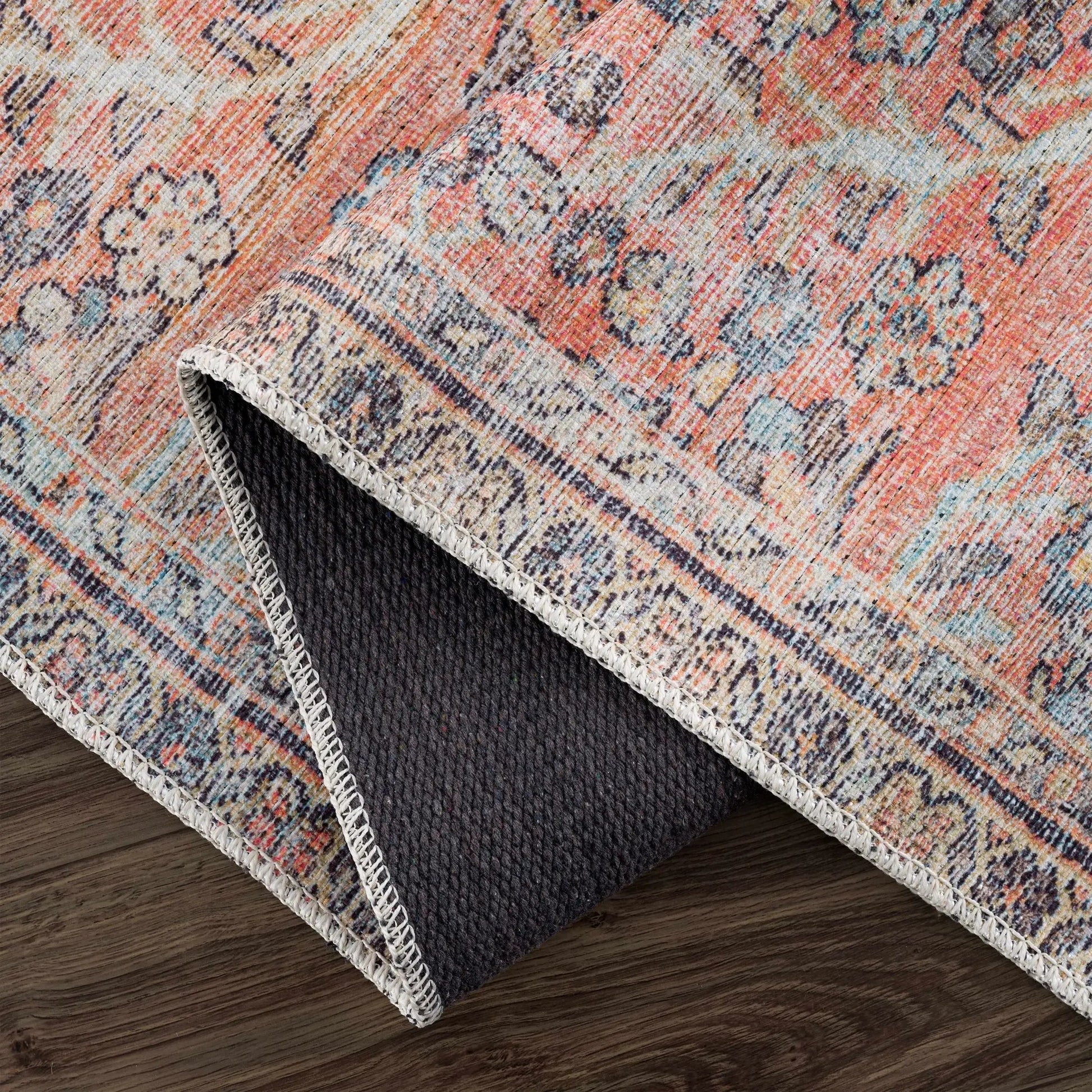 Urpi Rose & Blue Washable Area Rug from PriceLows™