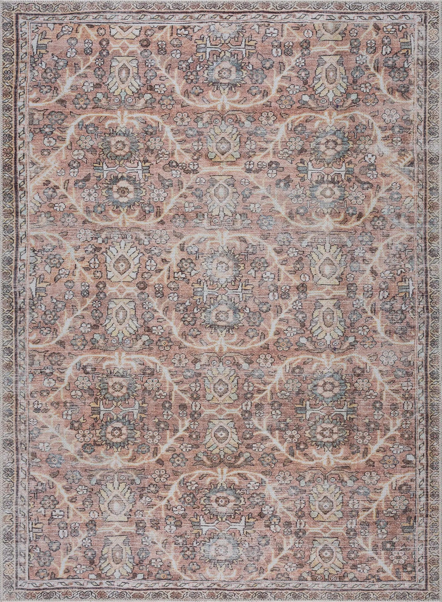 Urpi Rose & Brown Washable Area Rug from PriceLows™