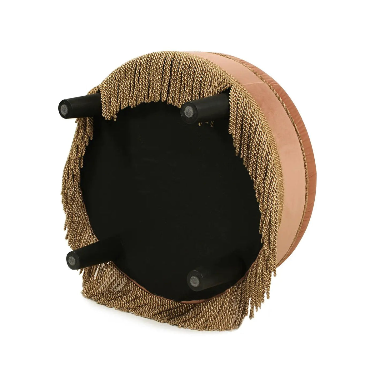 Yolanda Round Accent Ottoman | Handcrafted Quality | Kiln-Dried Hardwood Frame | 16 Inch Height