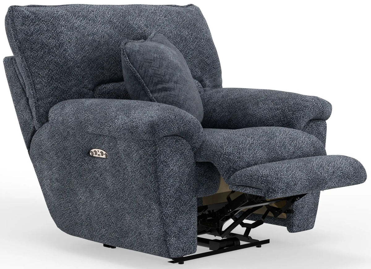 Paxon Deep Seat Power Lay Flat Recliner With Power Adjustable Headrest Reclining | 48 x 47 x 43 in | Polyester & Fabric | Smoke