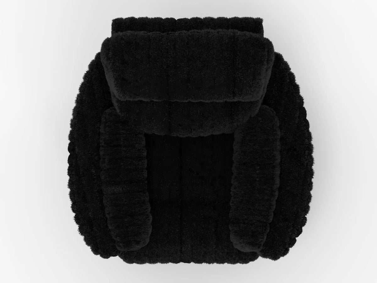 Daydream Swivel Glider Recliner | Unique Shape | Comfort Bolsters | Faux Fur