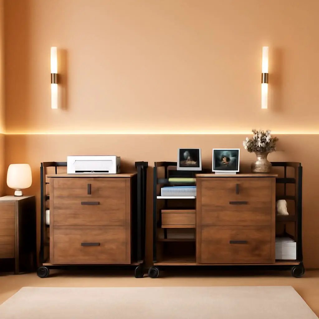Brown Filing Cabinet With Lockable Drawers For Office from PriceLows™