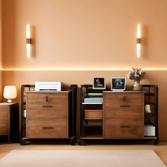 Brown Filing Cabinet With Lockable Drawers For Office from PriceLows™