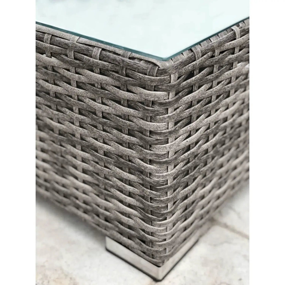 Patio Rattan Sectional Set | Half-Round HDPE Wicker | Rustproof Aluminum Frame | Fully Assembled