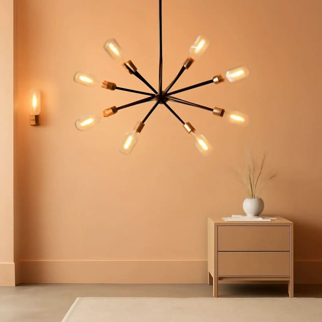8 Lights Black And Gold Sputnik Chandelier For Dining Room from PriceLows™