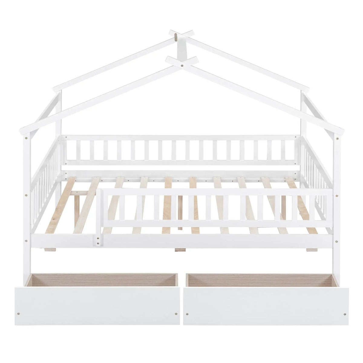 Kids House Bed With 2 Drawers | Sky Roof Design | Classic House Shape | 62.9 Inch Height