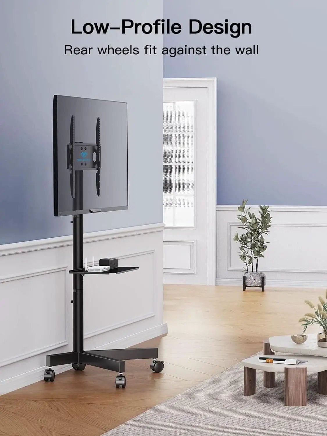 Mobile TV Cart on Wheels for 23 to 60 Inch TVs Height Tray from PriceLows™