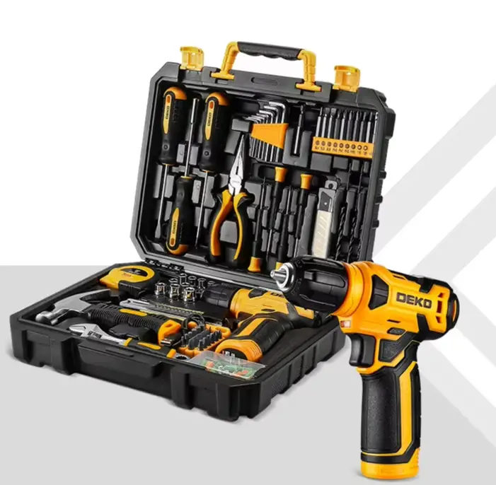 DEKO Household Hardware Tool Box 126PCS Tool Set with 8V Cordless Drill Electrician's Hardware Set Car Repairing Tools Woodwork from PriceLows™