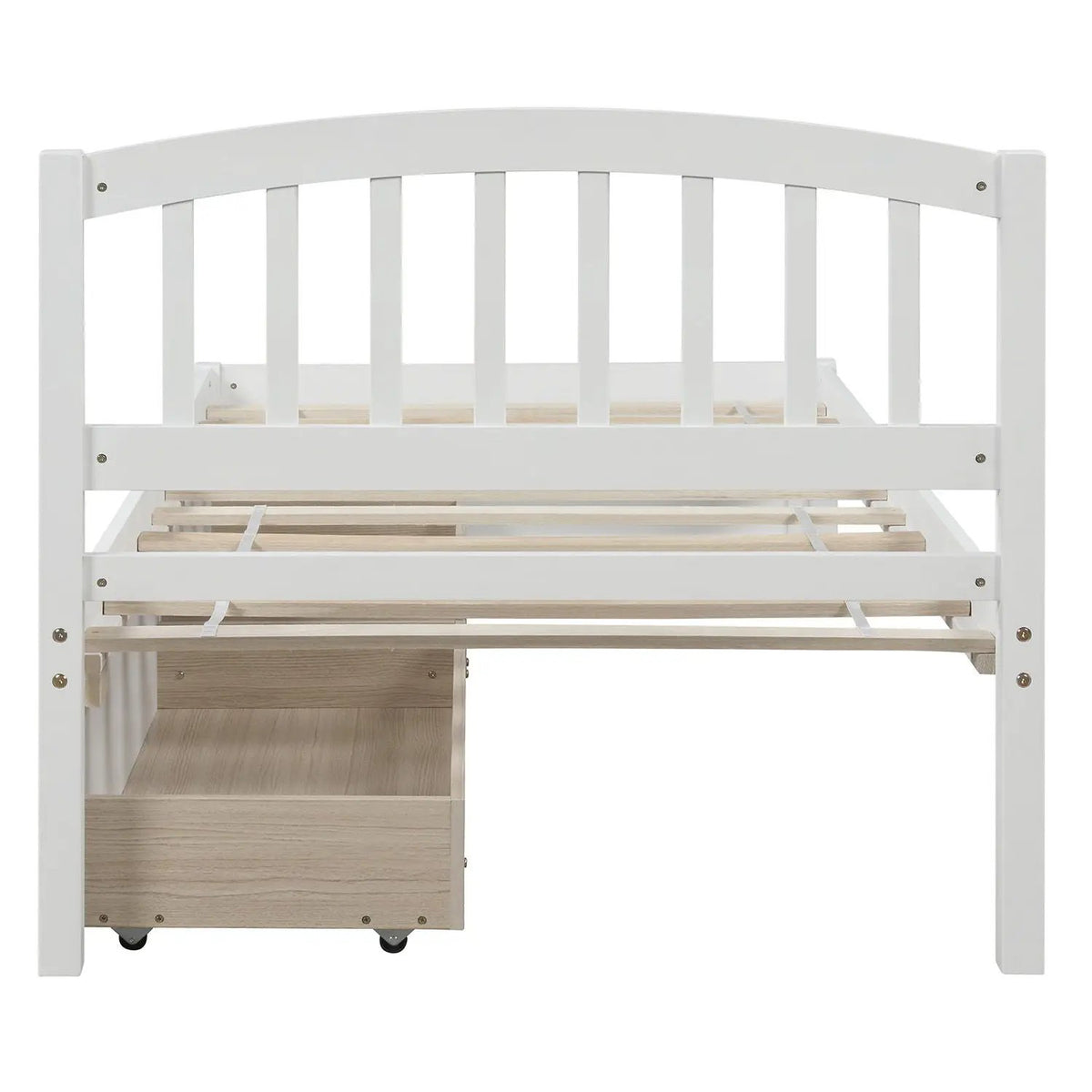 Platform Storage Bed | Wood Frame | Two Drawers | Headboard And Footboard