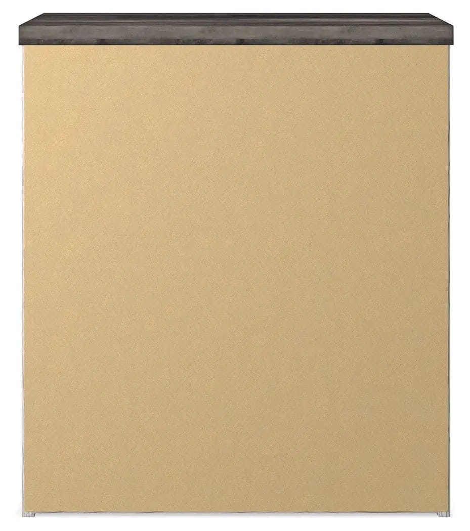 Gerridan Two Drawer Night Stand Accent Nightstand | 21.69 x 15.59 x 24.72 in | Engineered Wood & Linen | White / Gray