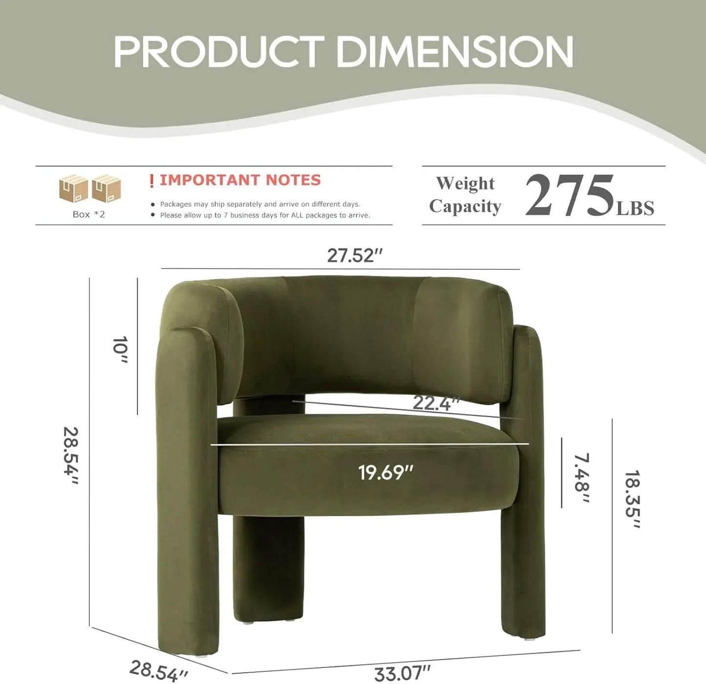 Velvet Green Barrel Armchairs Set Of 2 For Living Room Decor from PriceLows™