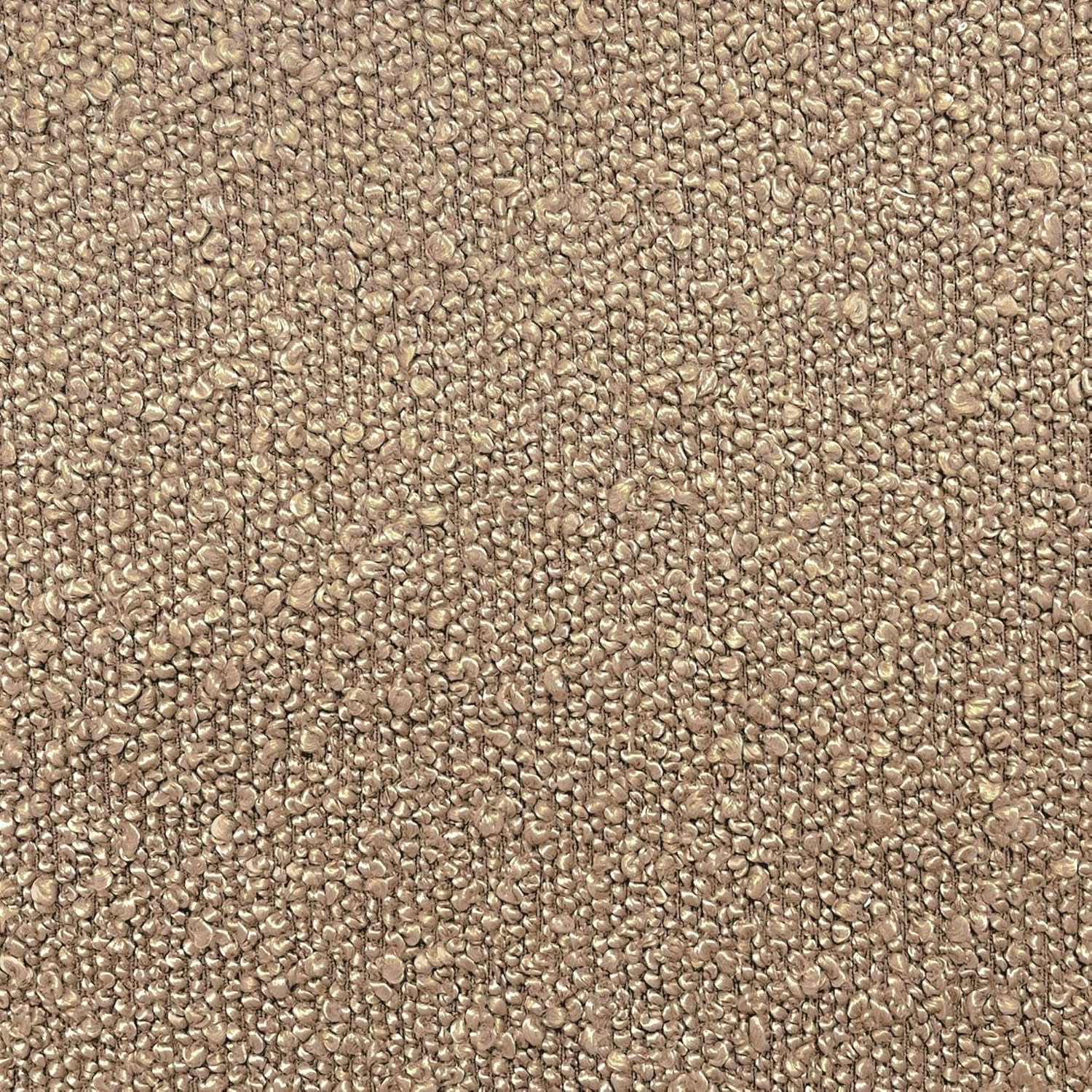 Luna Modern Round Ottoman in Brown Boucle, 22 Inches from PriceLows™