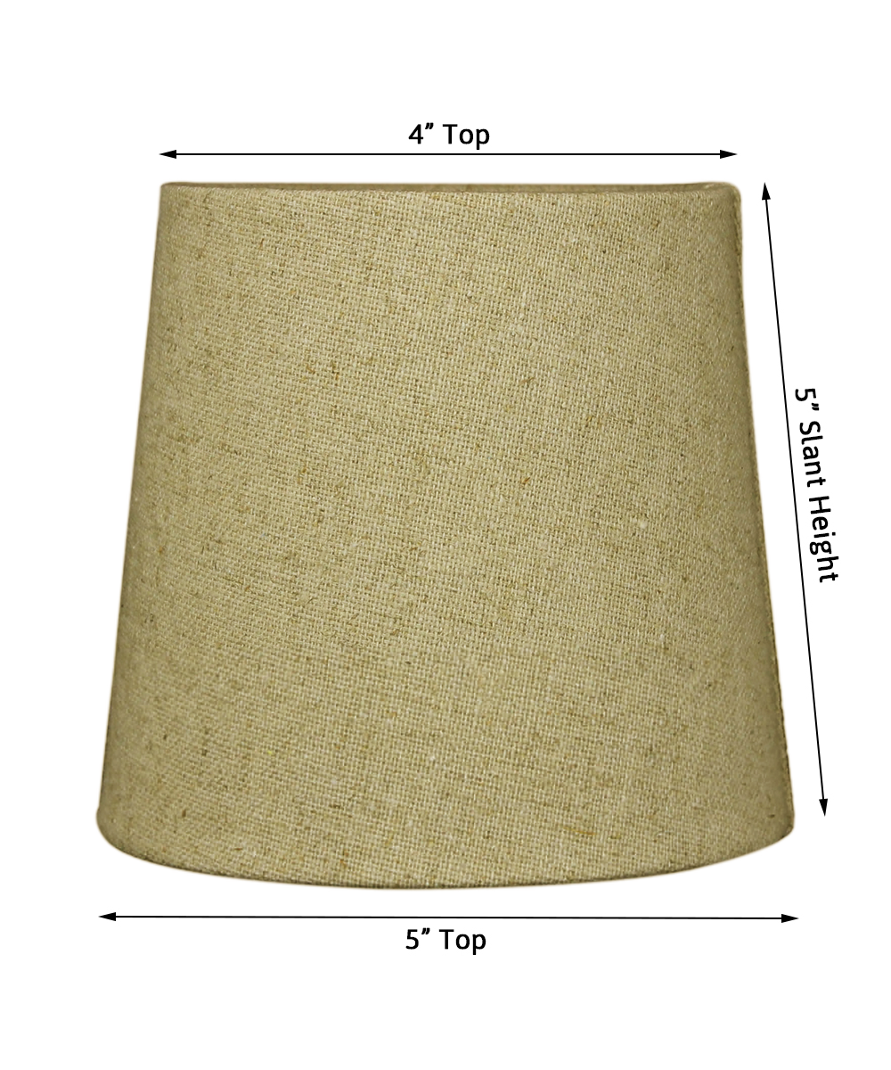 Clip On Drum Lamp Shades | 6W X 5H | Sand Linen Fabric | Set Of 6