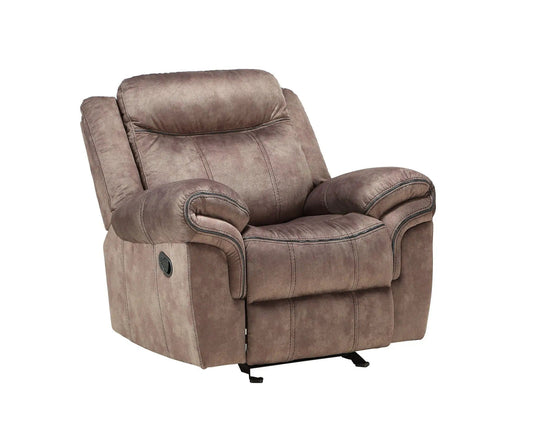Zubaida Two Tone Glider Recliner Glider Chair | 2 Pieces | Fabric & Metal | Living Room