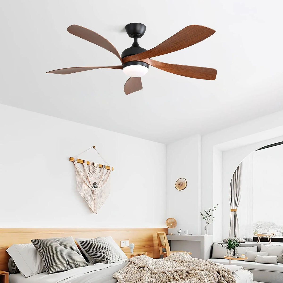 Ceiling Fan & DC Motor And Integrated Light | 3 Pieces | Wood | Home