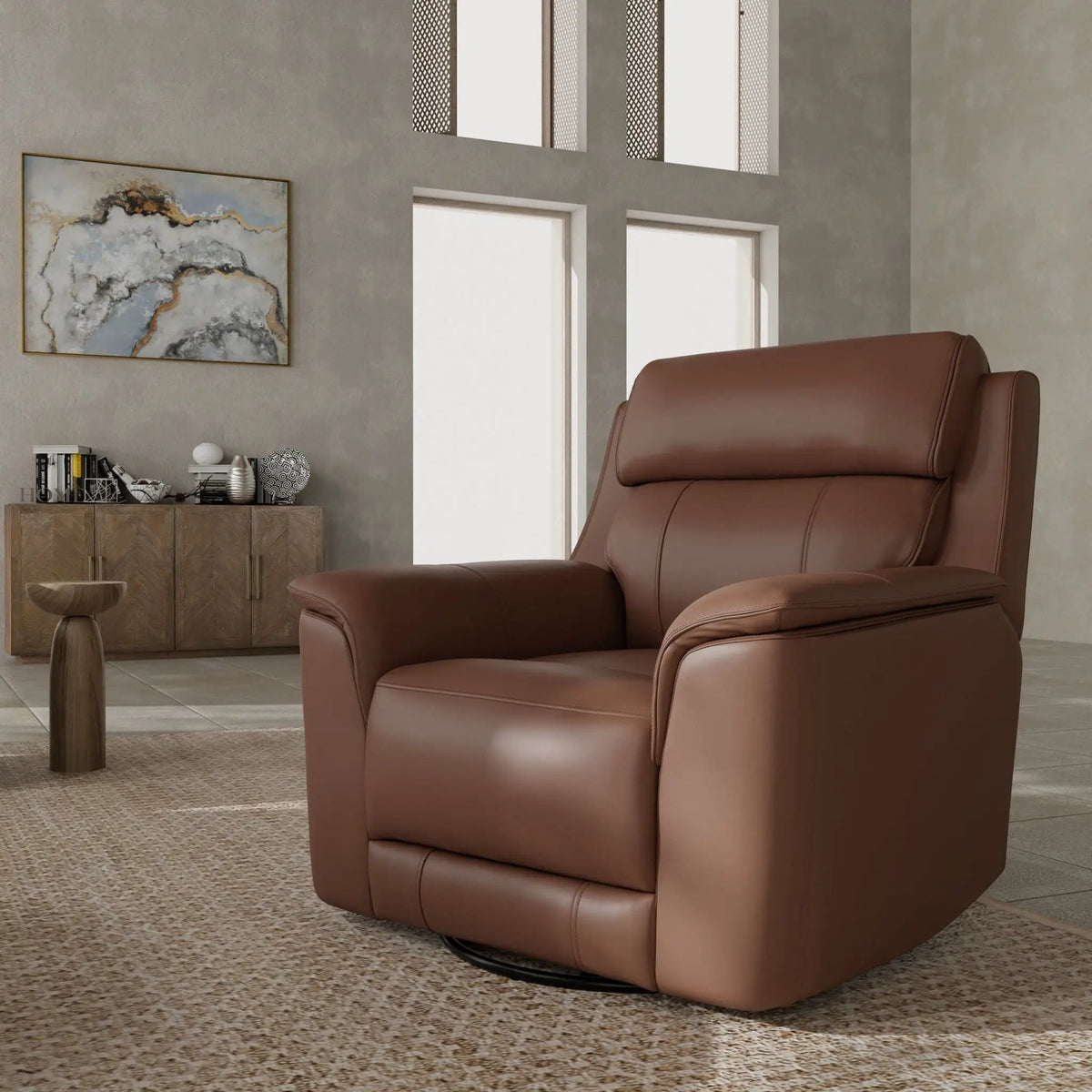 Oslo Manual Swivel Glider Recliner Swivel Glider Chair | 3 Pieces | Wood | Living Room