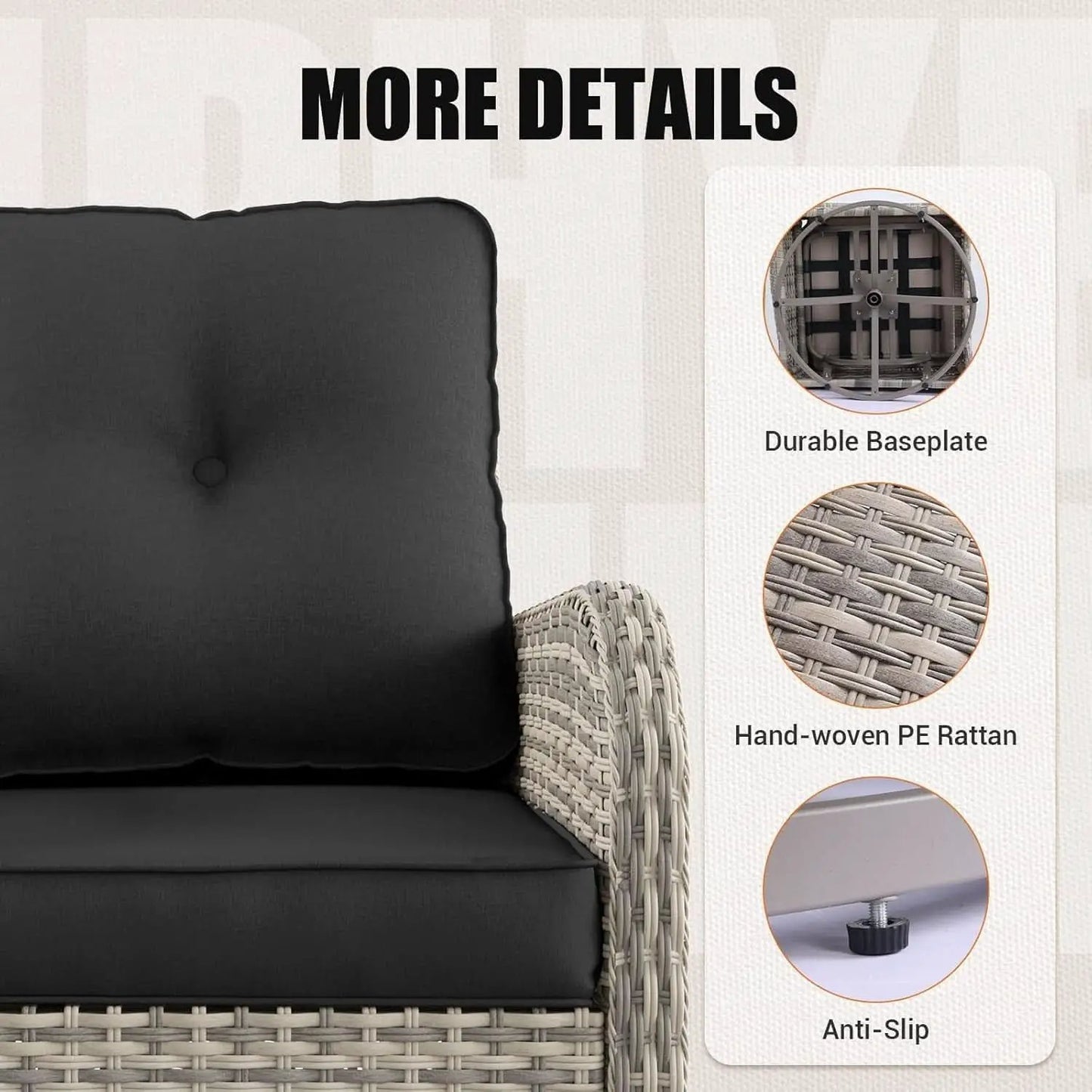Outdoor Patio Wicker Rattan Swivel Rocking Chair Set from PriceLows™