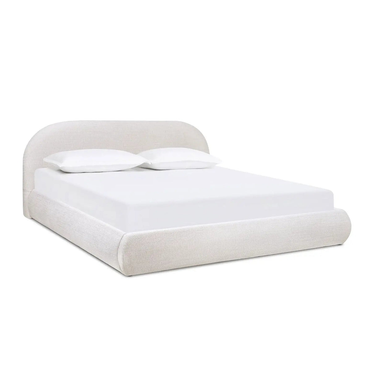 Archie Upholstered Platform Bed | Puffy Arch Headboard | Grounded Design | No Box Spring Needed