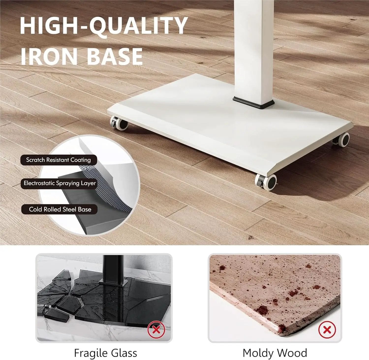 Rolling TV Stand On Wheels For 32 To 75 Inch TVs With 40 Degree Swivel from PriceLows™
