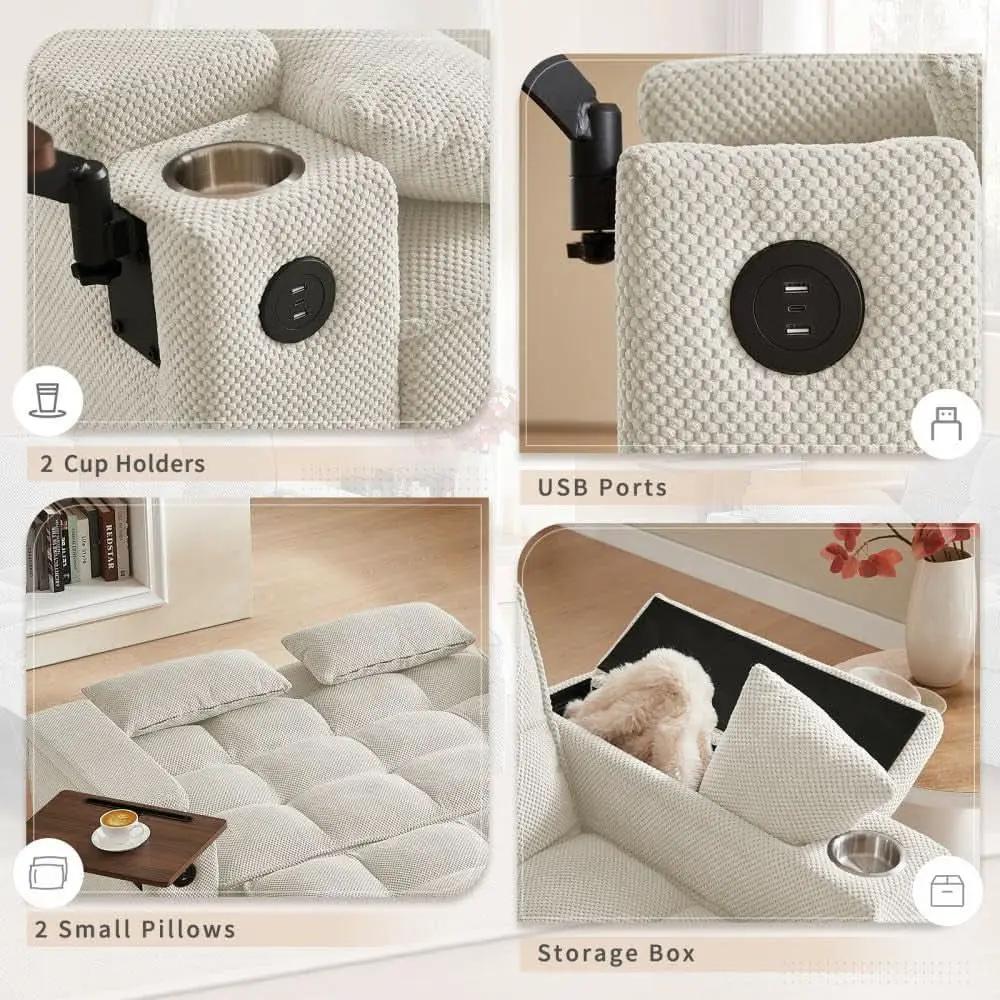 65Inch Convertible Sleeper Sofa With Adjustable Backrest from PriceLows™