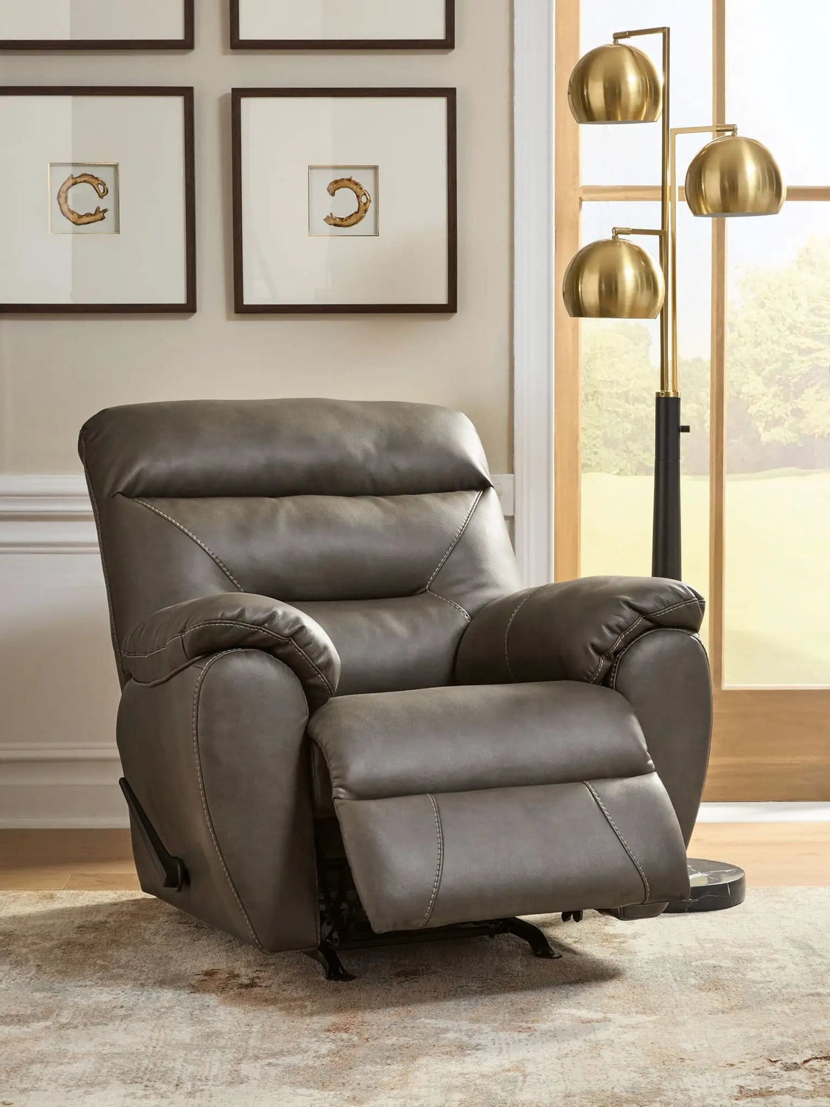 Elksworth Rocker Recliner Rocker Chair | 2 Pieces | Faux Leather | Living Room