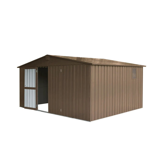 Outdoor Backyard Storage Metal Shed With Galvanized Steel Frame, Windows, And | 900 Cu Ft | Steel | Storage Shed