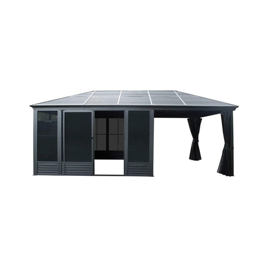 Outdoor All-Season Solarium Sunroom Gazebo With Galvanized Steel Roof | Steel | Outdoor Living Use | Outdoor Living