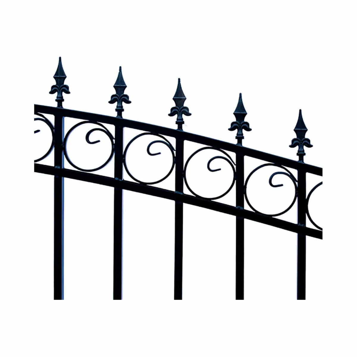 Heavy-Duty London-Style Powder-Coated Galvanized Steel Dual-Swing Driveway Gate | Steel | Home Use | Home