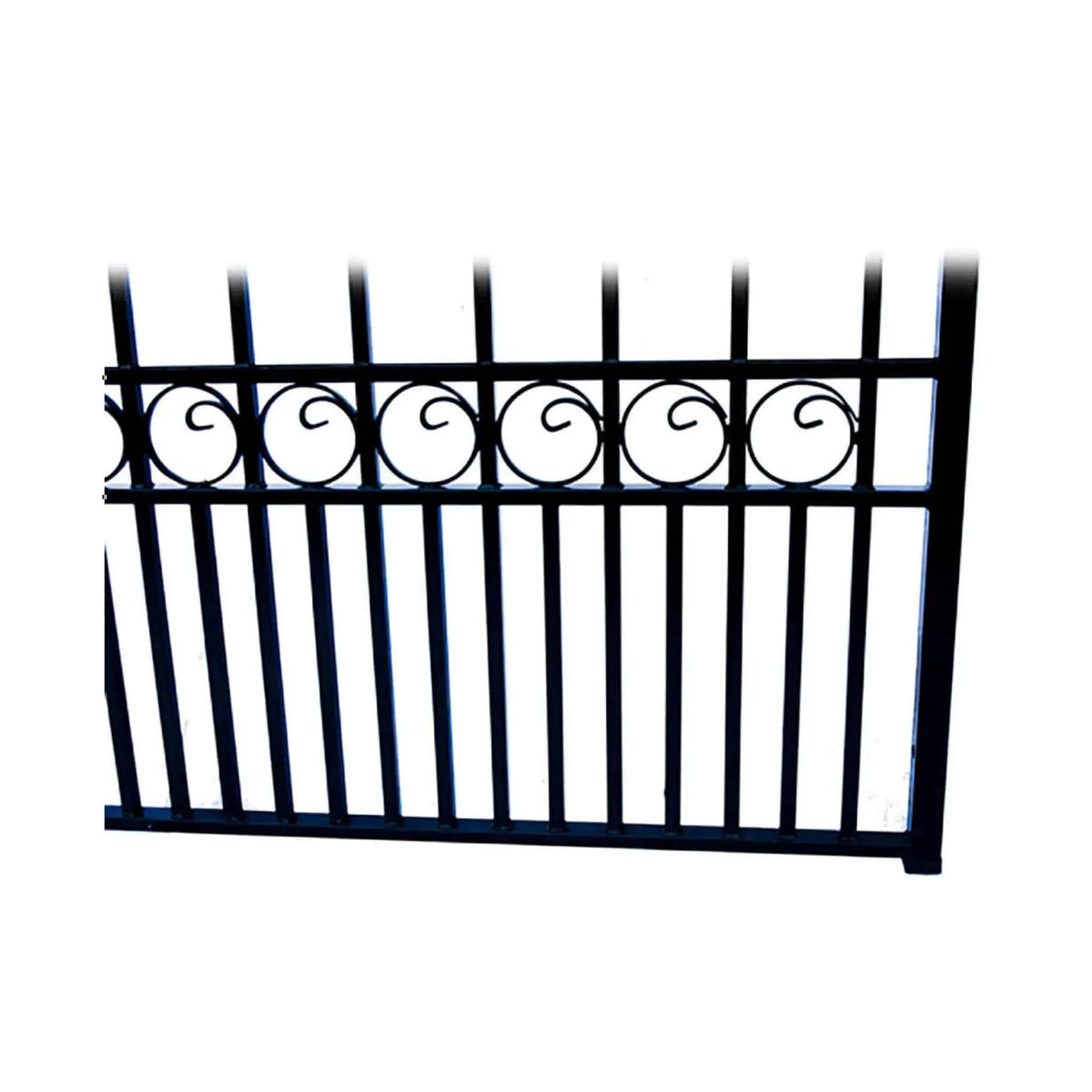 Heavy-Duty London-Style Powder-Coated Galvanized Steel Dual-Swing Driveway Gate | Steel | Home Use | Home