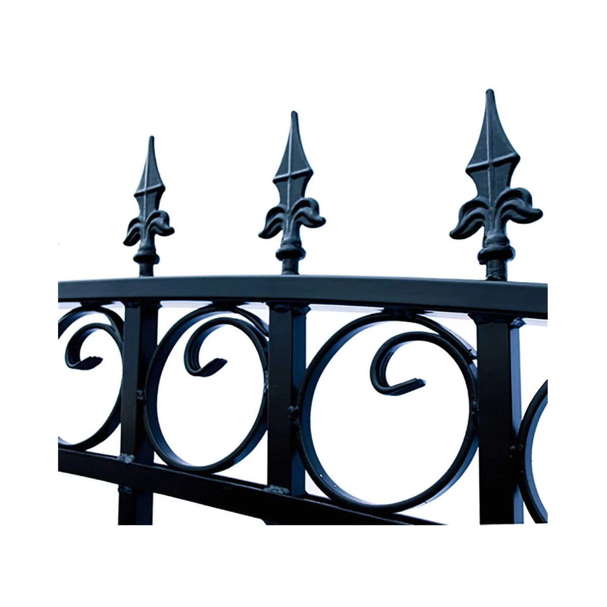 Heavy-Duty London-Style Powder-Coated Galvanized Steel Dual-Swing Driveway Gate | Steel | Home Use | Home
