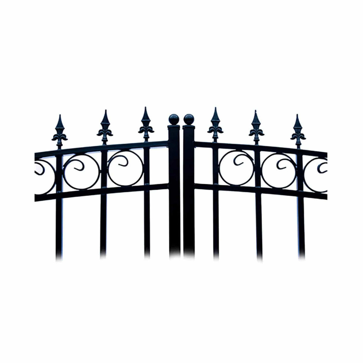 Heavy-Duty London-Style Powder-Coated Galvanized Steel Dual-Swing Driveway Gate | Steel | Home Use | Home