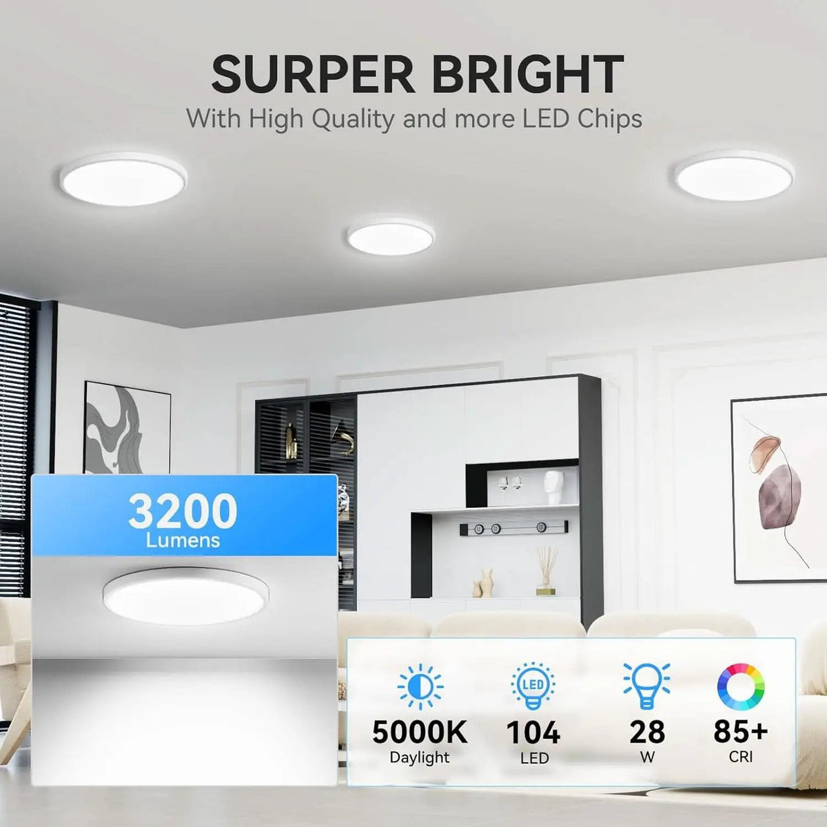 12 Pack 12 Inch LED Flush Mount Ceiling Light 5000K from PriceLows™