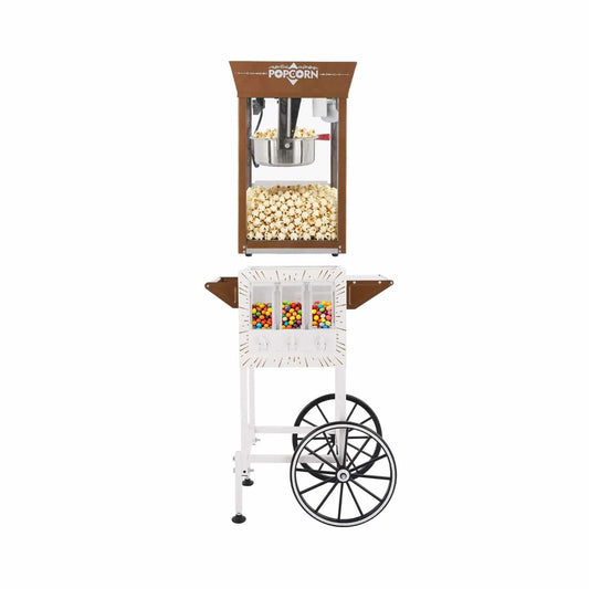 12-Ounce Commercial Retro Popcorn Machine Cart With Candy Boxes | Popcorn Maker | Home Use | Home