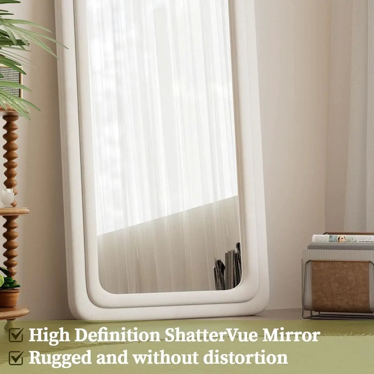 63 By 24 Inch Arched Full Length Freestanding Floor Mirror White from PriceLows™