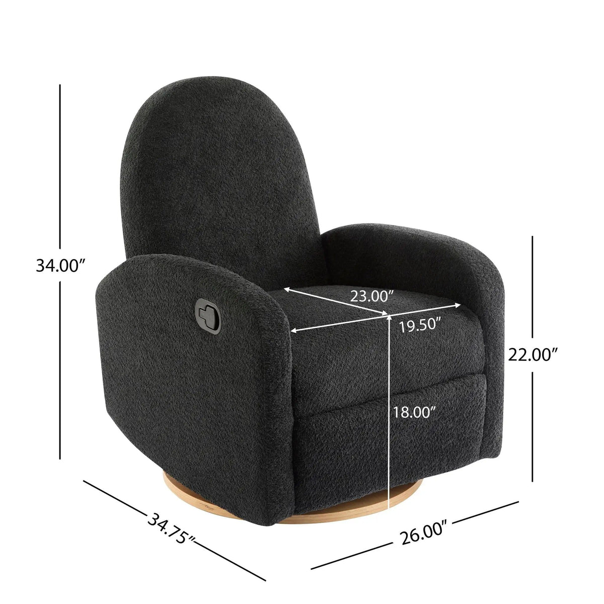 Contemporary 360 Swivel And Glider Recliner Chair | 3 Pieces | Solid Wood | Living Room