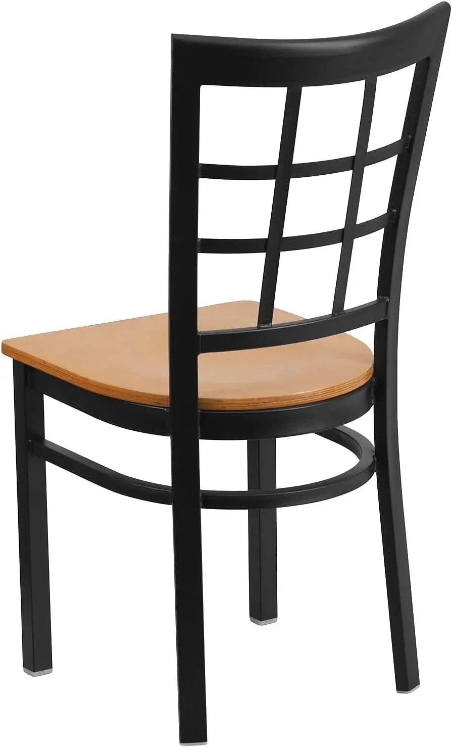 Hercules Series Black Metal Restaurant Chair With Wood Seat from PriceLows™