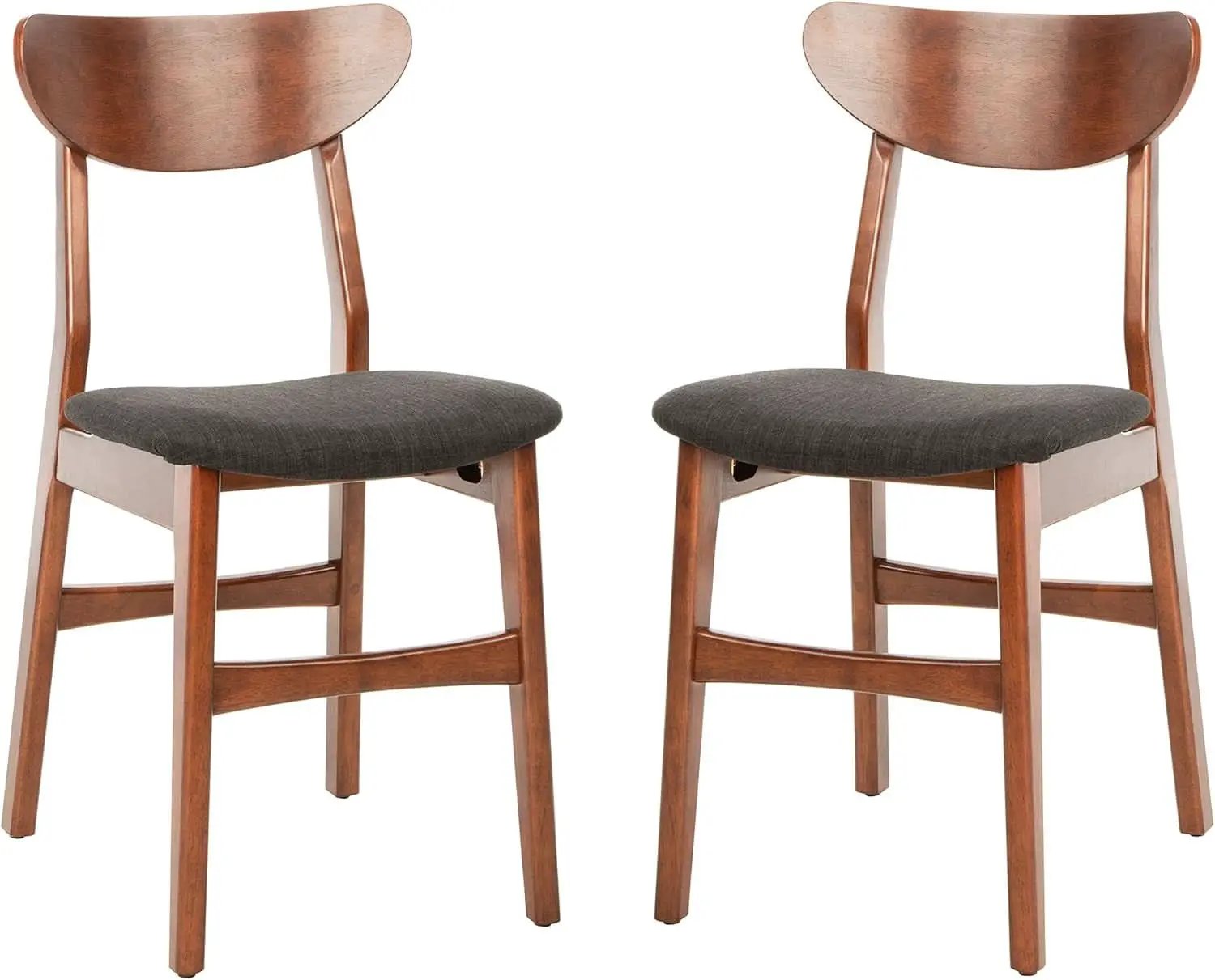Walnut Finish Dining Chairs With Black Cushions Set Of 2 from PriceLows™