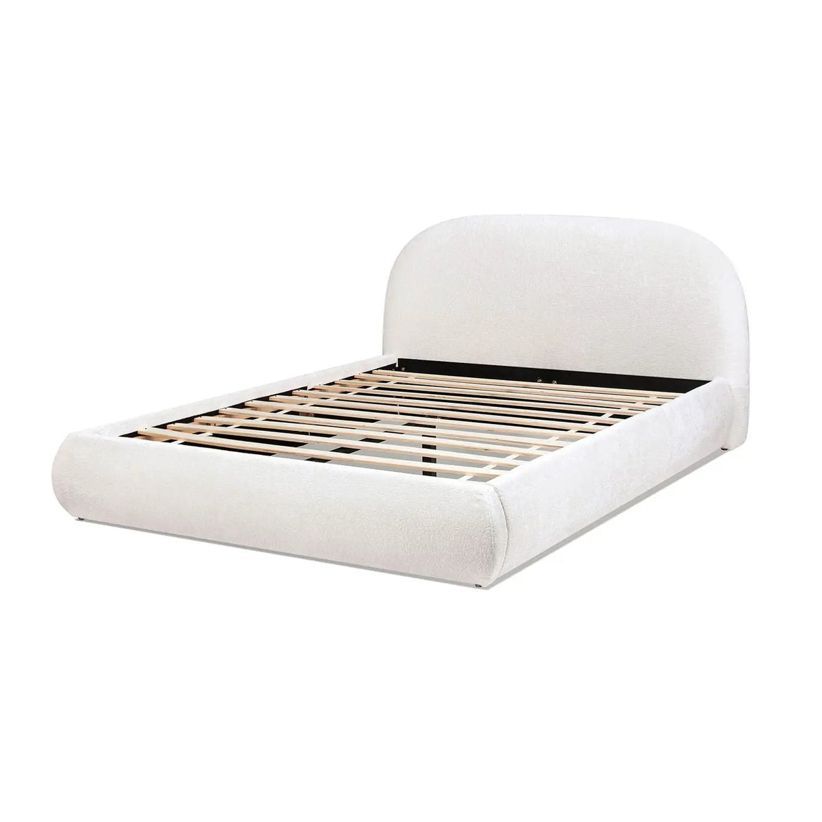 Archie Upholstered Platform Bed | Puffy Arch Headboard | Grounded Design | No Box Spring Needed