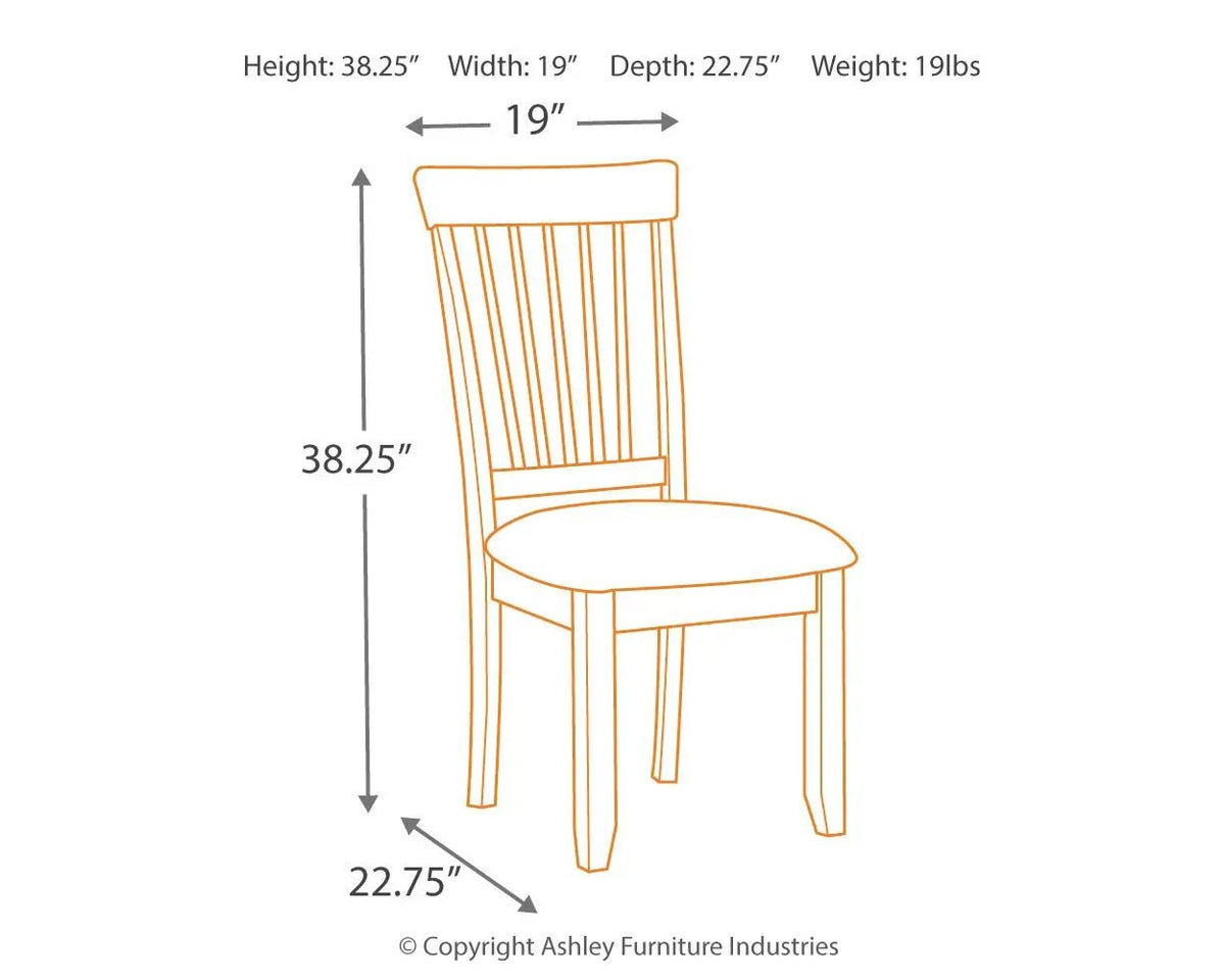 Berringer Dining Side Chairs | Set Of 2 | Rustic Brown | Upholstered Seats