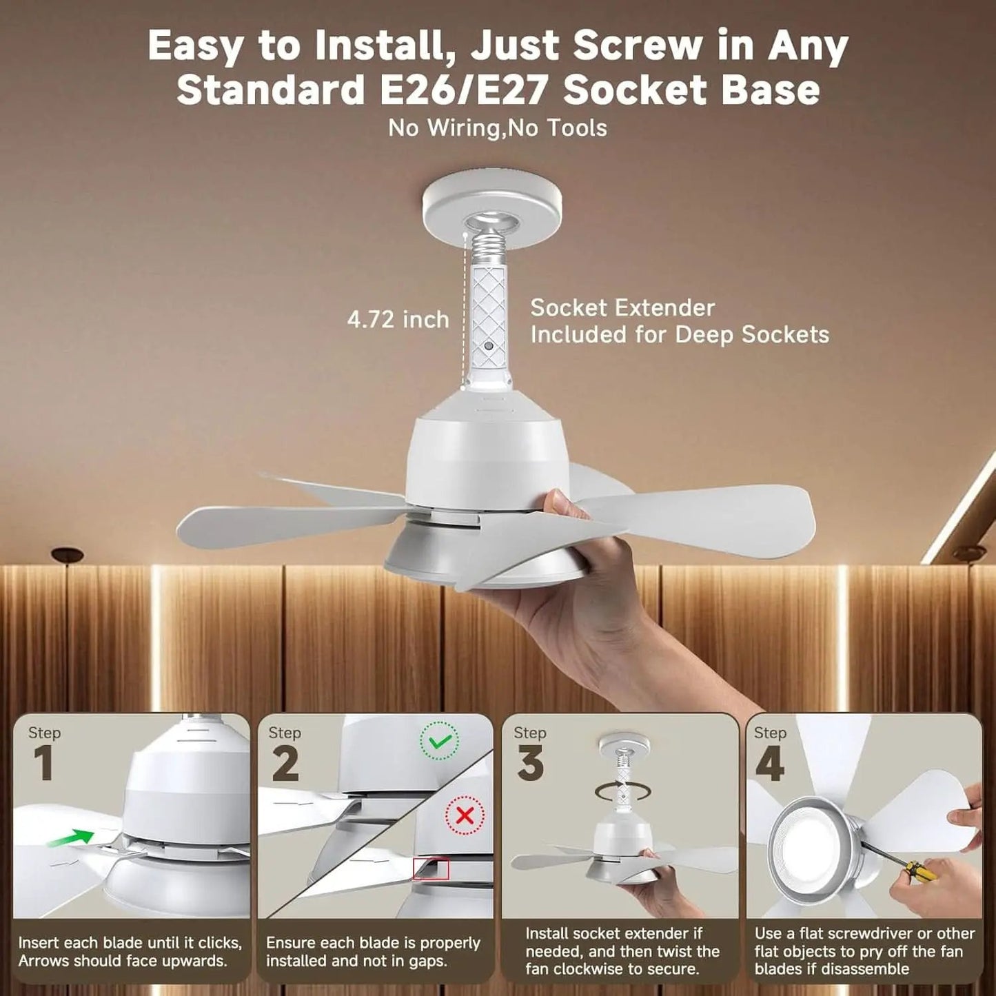 Ceiling Fan With Lights Remote Dimmable LED 3000K 6000K from PriceLows™