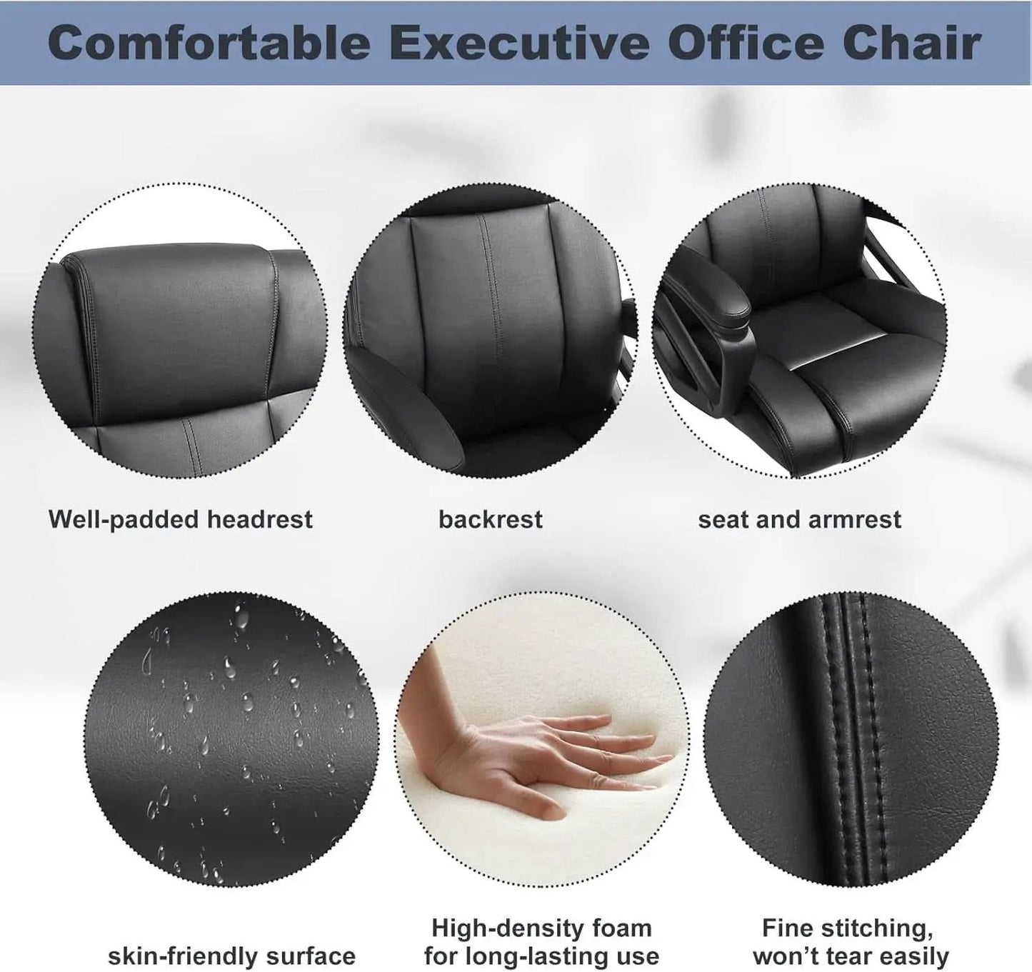 Black Ergonomic Office Chair With Adjustable Lumbar Support from PriceLows™