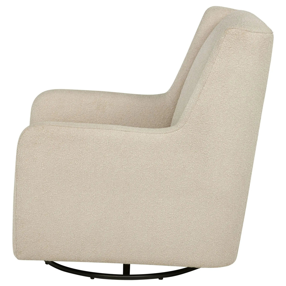 Serra Boucle Upholstered Swivel Glider Sandy Glider Chair | 30.25 x 35.5 x 35.75 in | Boucle & Fabric | Beige