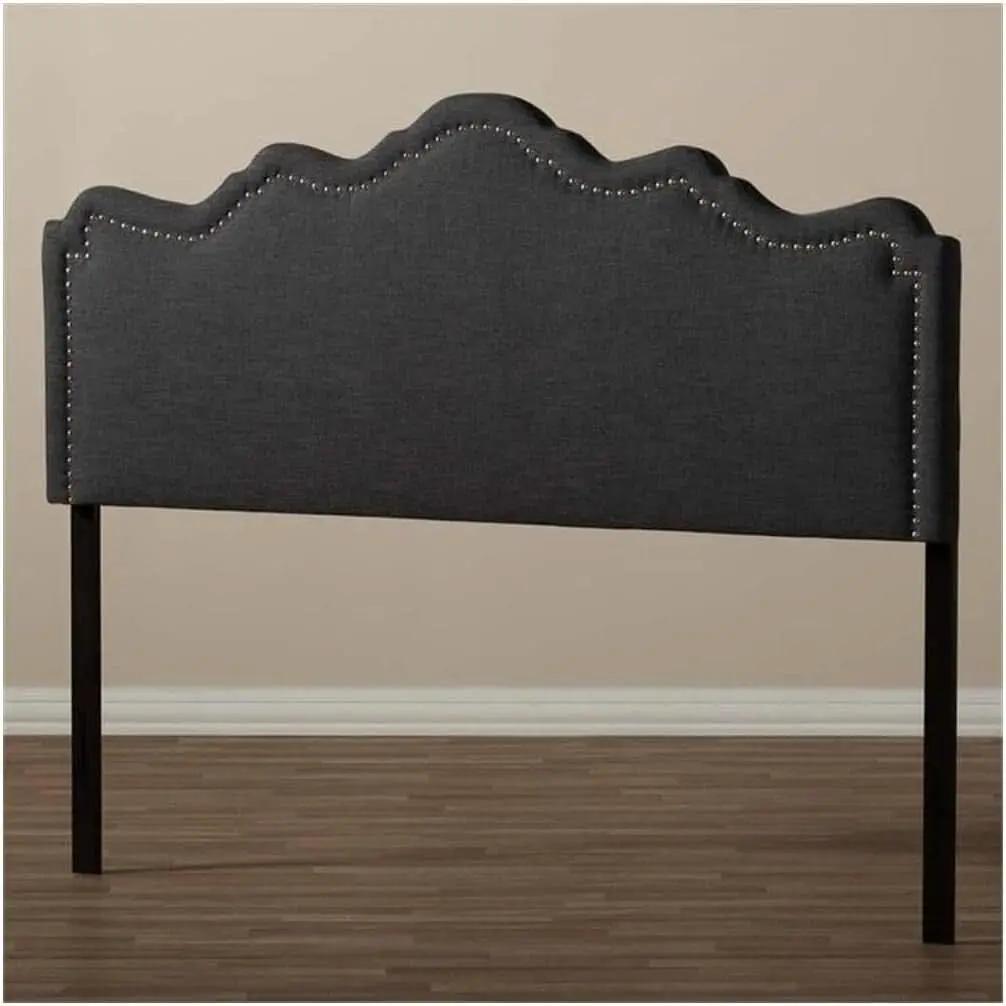 Elegant Upholstered Dark Gray Queen Headboard for Bedrooms from PriceLows™