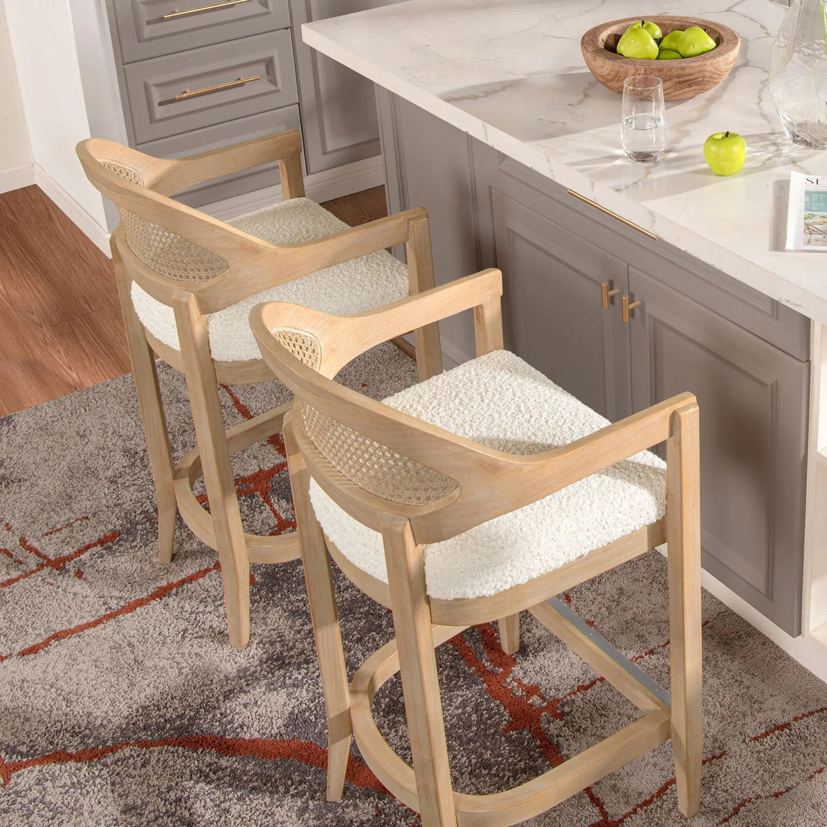 Americana Counter Stool | Mid-Century Modern | Cane Back | Kiln-Dried Wood Frame