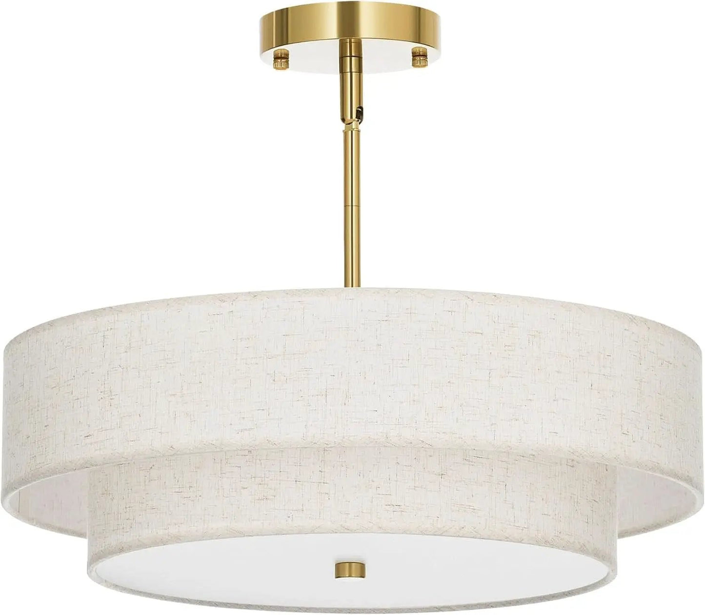 4 Light Drum Chandelier 18 Inch Antique Brass Pendant Light from PriceLows™