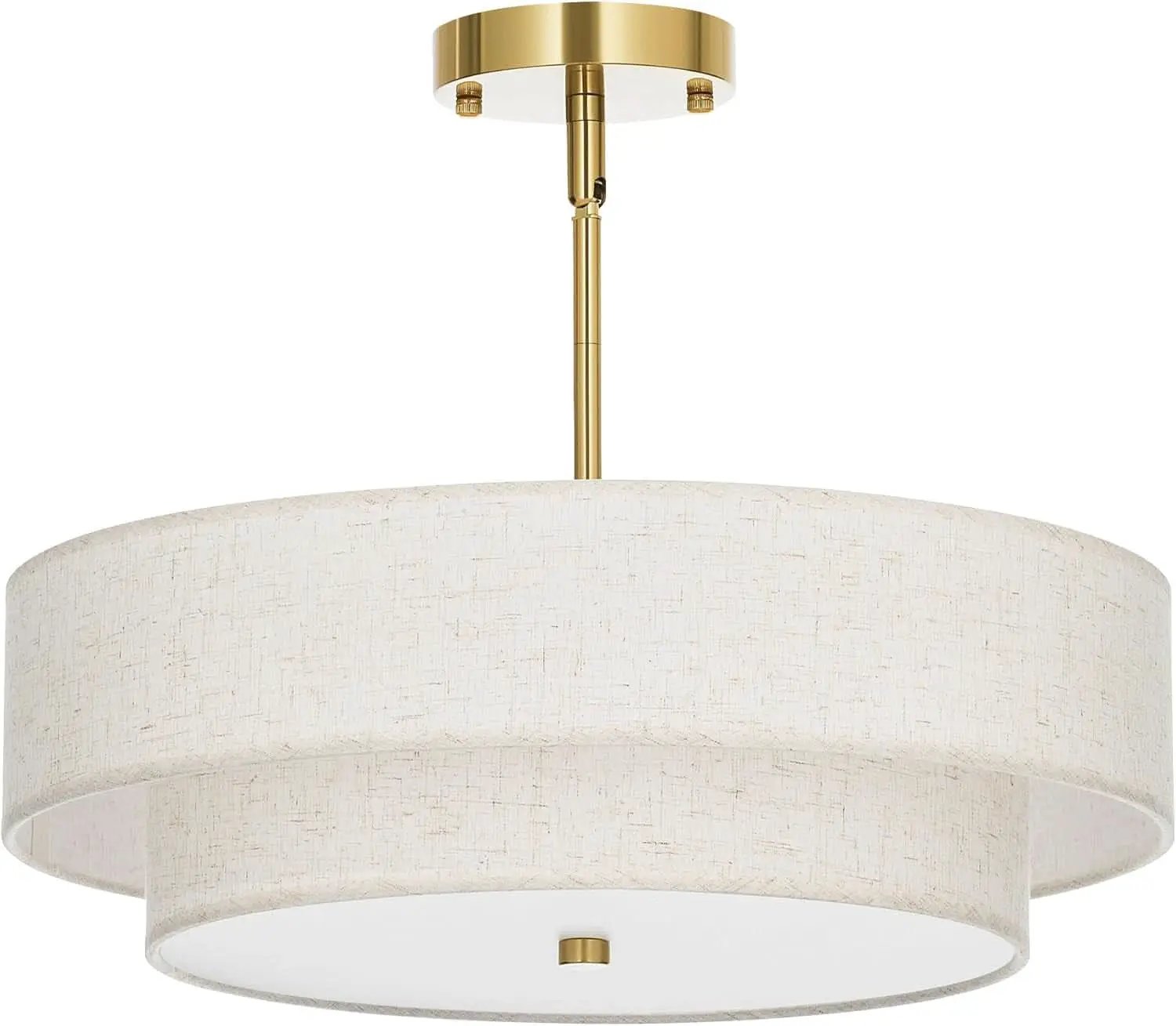 4 Light Drum Chandelier 18 Inch Antique Brass Pendant Light from PriceLows™