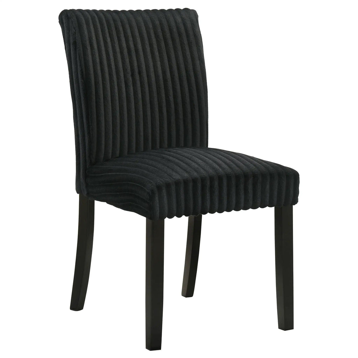 Dermott Upholstered Parson Dining Side Chair Black (Set of 2) | 19.5 x 23.75 x 36.75 in | Rubberwood & Fabric | Dining Room