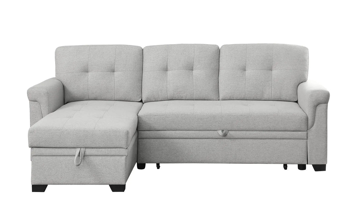 Sierra Reversible Sleeper Sectional Sofa With Storage Chaise | 2 Pieces | Living Room Furniture | Living Room